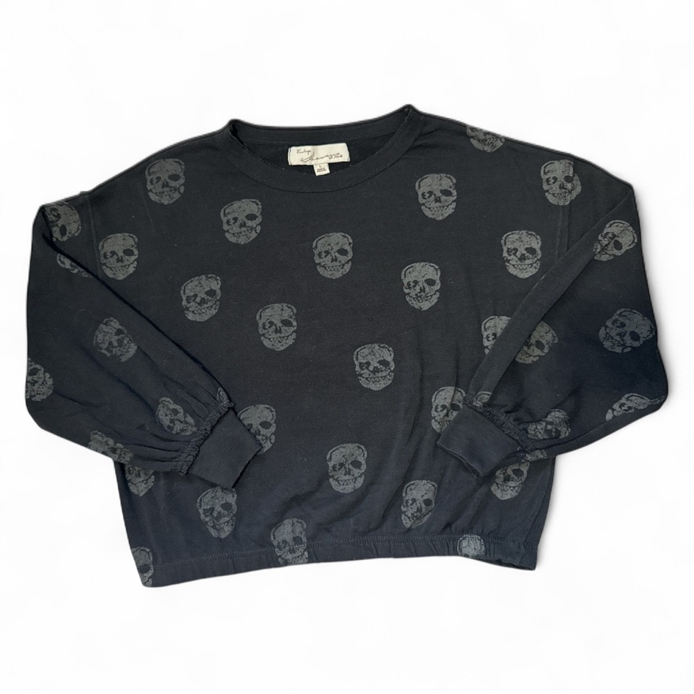Vintage‎ Black Skull Pattern Sweatshirt -Large